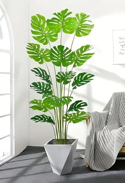 ARICK DECOR 6fT Artificial Monstera Plant with Pot Fake Swiss Cheese Potted Faux Tropical Floor Plants Indoor Decorative House Palm Trees for Home Office Living Room Decor