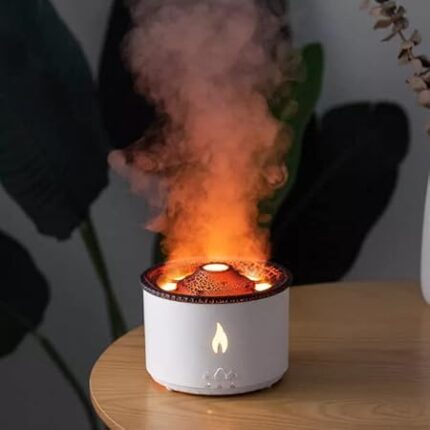 AUSEK® Essential Oil Diffusers Aroma Diffuser Atomizing Humidifier Volcano Flame Spray Mist Humidifier Waterless Auto Shut-Off Protection Aromatherapy Diffuse for Home Office...