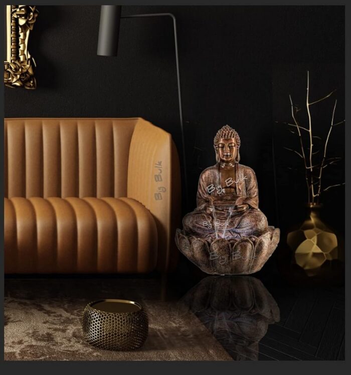 Big Bulk White Kamal/Lotus Big Indoor Fountain Outdoor Fountain with Led Lights for Home Decor and Office Decoration Or Gifting/Anniversary (Size : 65 x 65 x 90 cm) (Copper)