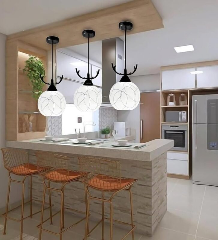 BrightLyt Hanging Lights for Living Room, Ceiling Pendant Lamps for Home Decoration, Pendant Drawing Room Center Hanging Lamp, Dining Table Ceiling Chandelier (White, Single 3Pcs)