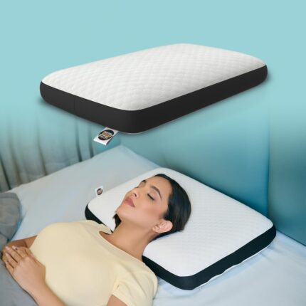 CareFoam Orthopedic Memory Foam Pillow for Comfortable Sleep, Neck & Shoulder Pain Relief with Removable Zipper White Jacquard Cover 24 x 15 x 5 Inch Pack of 1