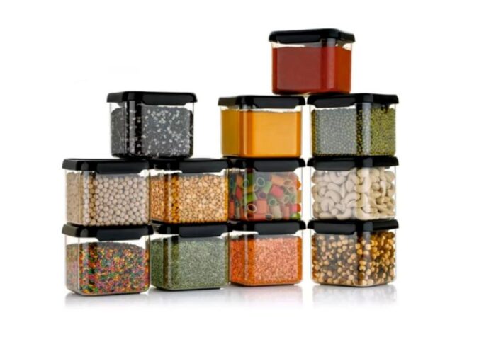 Clazkit Air Tight Modular Containers Storage Set For Kitchen, Pantry Organization, Bpa-Free, Dishwasher Safe (Pack Of 6, Black, 500 ml, Plastic)