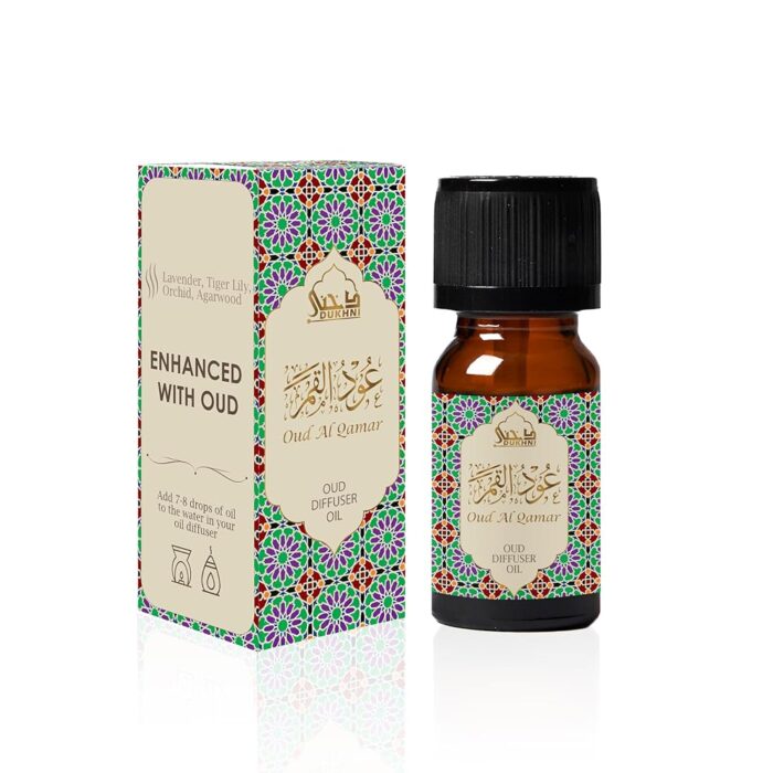 Dukhni Oud Diffuser Oil, Oud Al Qamar |10Ml Arabic Aroma Oil For Diffuser & Humidifier | 100% Pure Oudh Essential Oil Blend | Relax With Home Aromatherapy, For Relaxation & Massage