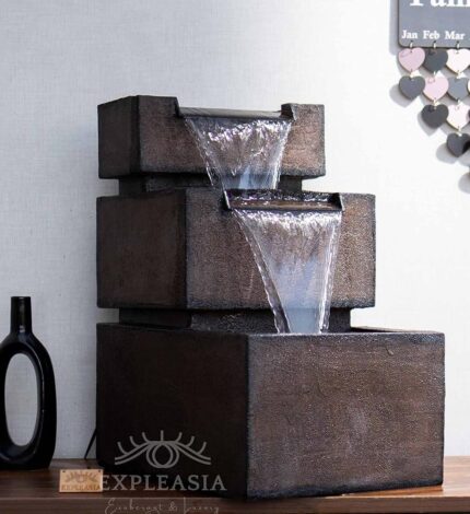 Expleasia, Exuberant & Luxury Decor Table top Wall Back Water Fountain, Water Fountain for Home vastu, Fountain for Home décor Waterfall