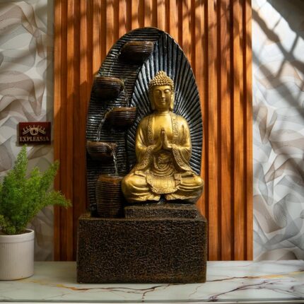 EXPLEASIA Sitting Buddha Water Fountain for Home, Indoor Water Fountain Big Size, Water Fountain for Garden, Water Fountain for Home vastu, Waterfall Fountain Indoor Home décor,...
