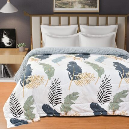 Florida AC Comforter Made of Microfiber 200 GSM Duvet for Double Bed/Quilt Blanket Lightweight for All Weather-reeva06| TC - 150, White