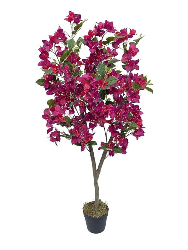 FOX & FERN Artificial 120cm Bougainvillea Plant with Basic Pot | Elevate Any Corner of Your Home/Garden | Best for Gifting | Party, Wedding and Home Decor (GAJW3489) Pink
