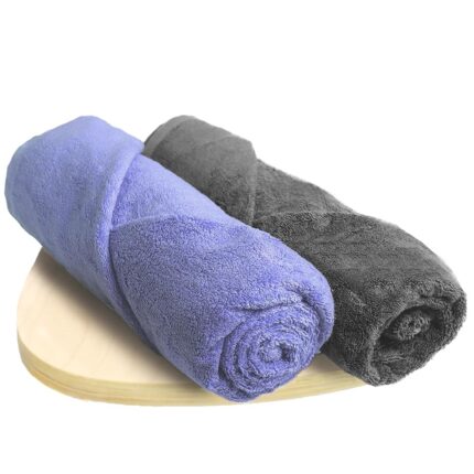 HEELIUM Bamboo Bath Towel | Ultra Absorbent | 3X Softer Than Cotton Towels | 140 x 70 cm - 600 GSM | Pack of 2 - Iris, Grey