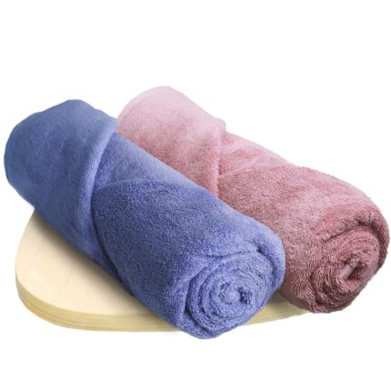 HEELIUM Bamboo Bath Towel | Ultra Absorbent | 3X Softer Than Cotton Towels | 140 x 70 cm - 600 GSM | Pack of 2 - Peach, Iris