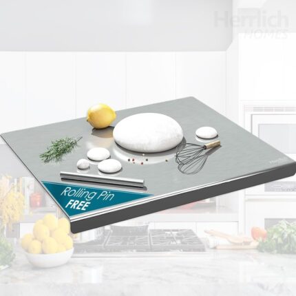 Herrlich Homes 304 Stainless Steel Chopping Board with Lip for Kitchen | Free Rollin Pin | Non Slip| Rust Proof | Easy to use| Round Edge| For Cutting Vegetables,...