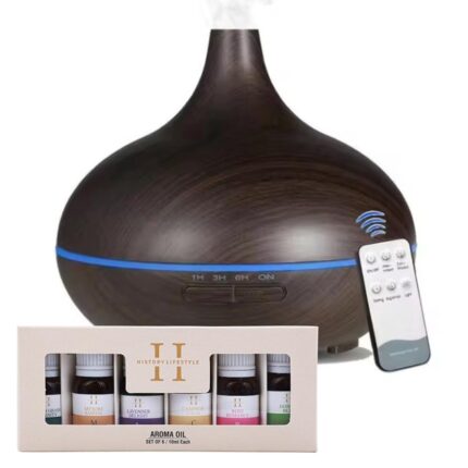 History Lifestyle 550ml Premium 5 in 1 Essential Oil Diffuser for Home Fragrance with Free Aroma Oil Set, Ultrasonic Aromatherapy Humidifier, Air Purifier, Air Freshener - Pack...