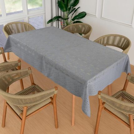 Homerz Premium 6-8 Seater Table Cloth, Cotton Table Linen, Royal and Durable Cover (Noor Grey, 60x90 inch- 6-8 Seater)