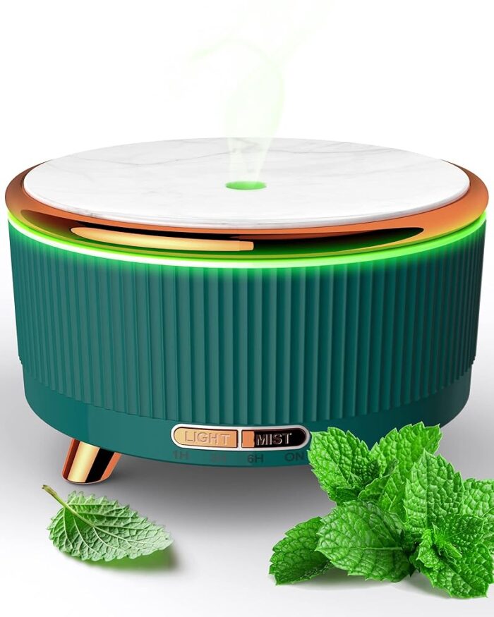 Jack & Rose plastic Diffusers for Essential Oils Large Room, 500ml Aromatherapy Diffuser 7 Colors Changed