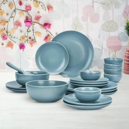 Kuber Industries 20 Pcs Ceramic Dinner Set | Dishwasher & Microwave Safe | Crockery Set for Dining & Gifting | 6 Pcs Full Plates & 6 Pcs Half Plate & 2 Pcs Serving Bowl & 6 Pcs...