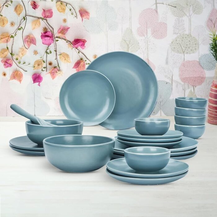Kuber Industries 20 Pcs Ceramic Dinner Set | Dishwasher & Microwave Safe | Crockery Set for Dining & Gifting | 6 Pcs Full Plates & 6 Pcs Half Plate & 2 Pcs Serving Bowl & 6 Pcs...
