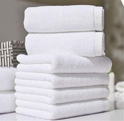 Luxsha Homes 100% Cotton Large Full Size White Bath Towels for Hotel and Spa, Super Soft Absorbent Antibacterial, 600 GSM, Full Large Size-60 inch x 30 inch or 152 cm x 76 cm...