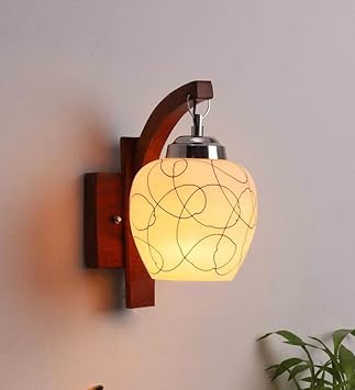 Mahganya Industries Designer Home Decorative Modern Wall lamp for Living Room, Bedside, Bedroom, Decorative Light for Indoor Application Without Bulb Round lamp (Blac, White)
