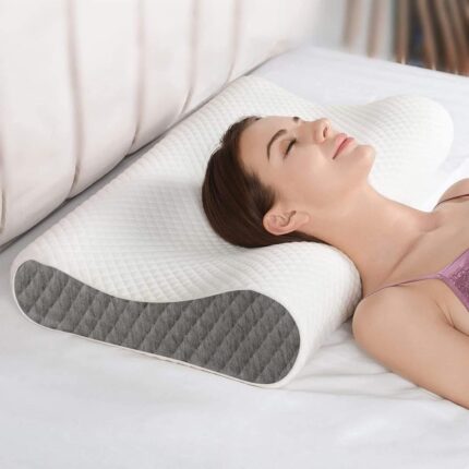 Memory Foam Pillow, Contour Cervical Orthopedic Memory Foam Pillows Supports Neck Pain and Shoulder Pain for Sleeping, Ergonomic Cervical Pillow Neck Support Pillow for Side...