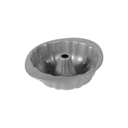 Meyer Bakemaster Carbon Steel Non Stick Fluted Mold | Bundt Pan | Baking Pan | Bundt Cake Mould | Pound Cake | Round Deep Bundt Pan | Baking Essentials, 25cm, Grey