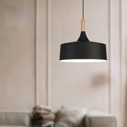 MONI Lights Hanging Tulip Cone Disc Ceiling Light Lamp Home Decor Items, Hanging Ceiling Decorative Chandelier Home, Living Room, Indoor Outdoor Jhumar Lighing Black