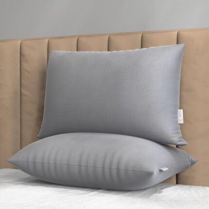 MY ARMOR Height Adjustable Microfiber Pillows Set of 2 for Sleeping |6 Months Warranty| 41x61 cm - Grey