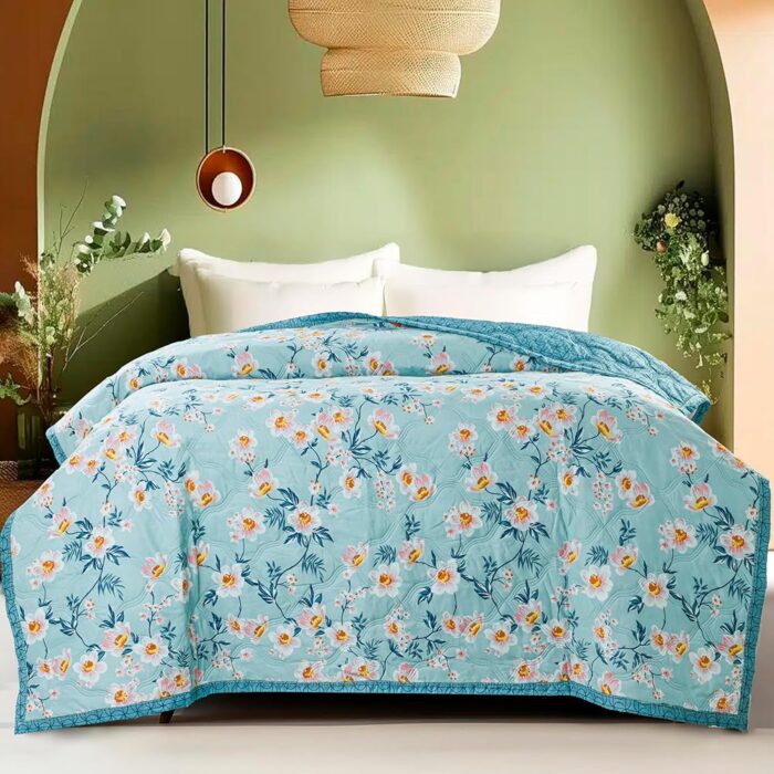 RVS DECOR Microfiber Bed Comforter | 220 GSM Ultra-Soft & Breathable AC Comforter/Duvet/Blanket | Cozy & Lightweight All-Season Bedding (Multicolour 10, Double)