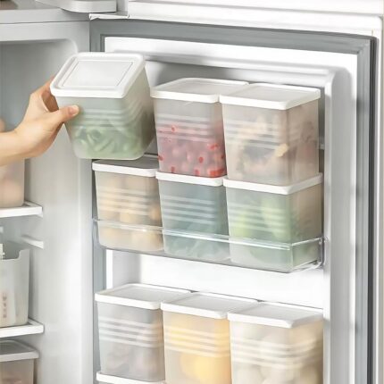 Satpurush Fridge Storage Boxes (Pack of 6) Freezer & Refrigerator Organizer Containers Kitchen Storage Container Set Kitchen Accessories Items for Home 1200 ml Food Storage Box,...