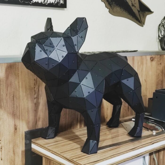 trademubarak French Bulldog Sculpture – Unique Metal Decor for Dog Lovers, Home & Office Display (Black)