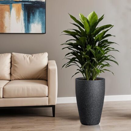 TrustBasket Aura 18 Inch Big Size Flower Pot for Living Room & Garden | Planters for Home Décor | Decorative Pots for Balcony & Indoor Plants | German Polymer Pot with Drain Hole