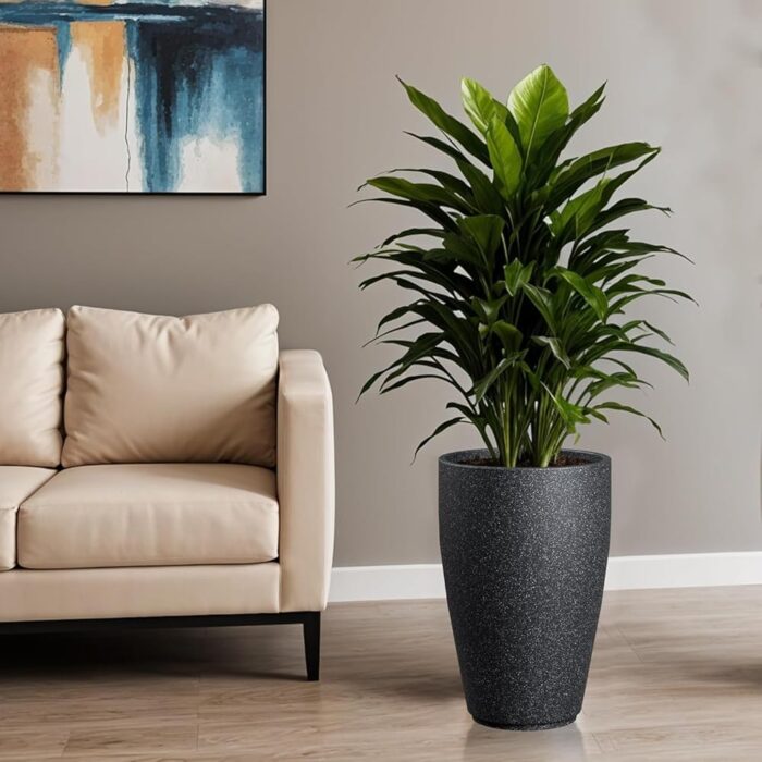 TrustBasket Aura 18 Inch Big Size Flower Pot for Living Room & Garden | Planters for Home Décor | Decorative Pots for Balcony & Indoor Plants | German Polymer Pot with Drain Hole