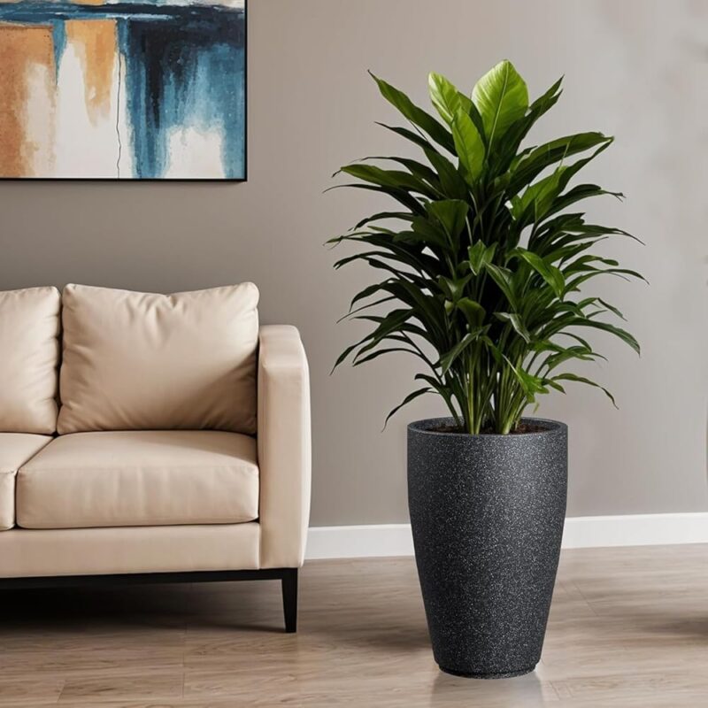 TrustBasket Aura 18 Inch Big Size Flower Pot for Living Room & Garden | Planters for Home Décor | Decorative Pots for Balcony & Indoor Plants | German Polymer Pot with Drain Hole