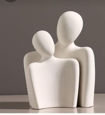 URBAN SENSE™ | Couple Family Statue | Ceramic Thinker Sculpture | Home Decor Items for Living Room Show Piece | Table Artifact (Hugging Couple)