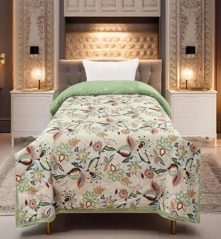 Weavers Villa Reversible Comforter Ultra Soft 120 GSM Polyester Filling - 100% Microfibre Hypoallergenic Lightweight Quilt - Rich Feel Dual Design AC Blanket (Single Bed)