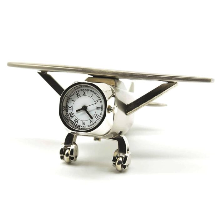 ZAHEPA Aeroplane Miniature Table Clock, Stylish Analog Desk Clock & Paper Weight, Manual Adjustment, Easy Battery Replacement, Ideal for Students & Kids Bedroom, Vintage Decor...